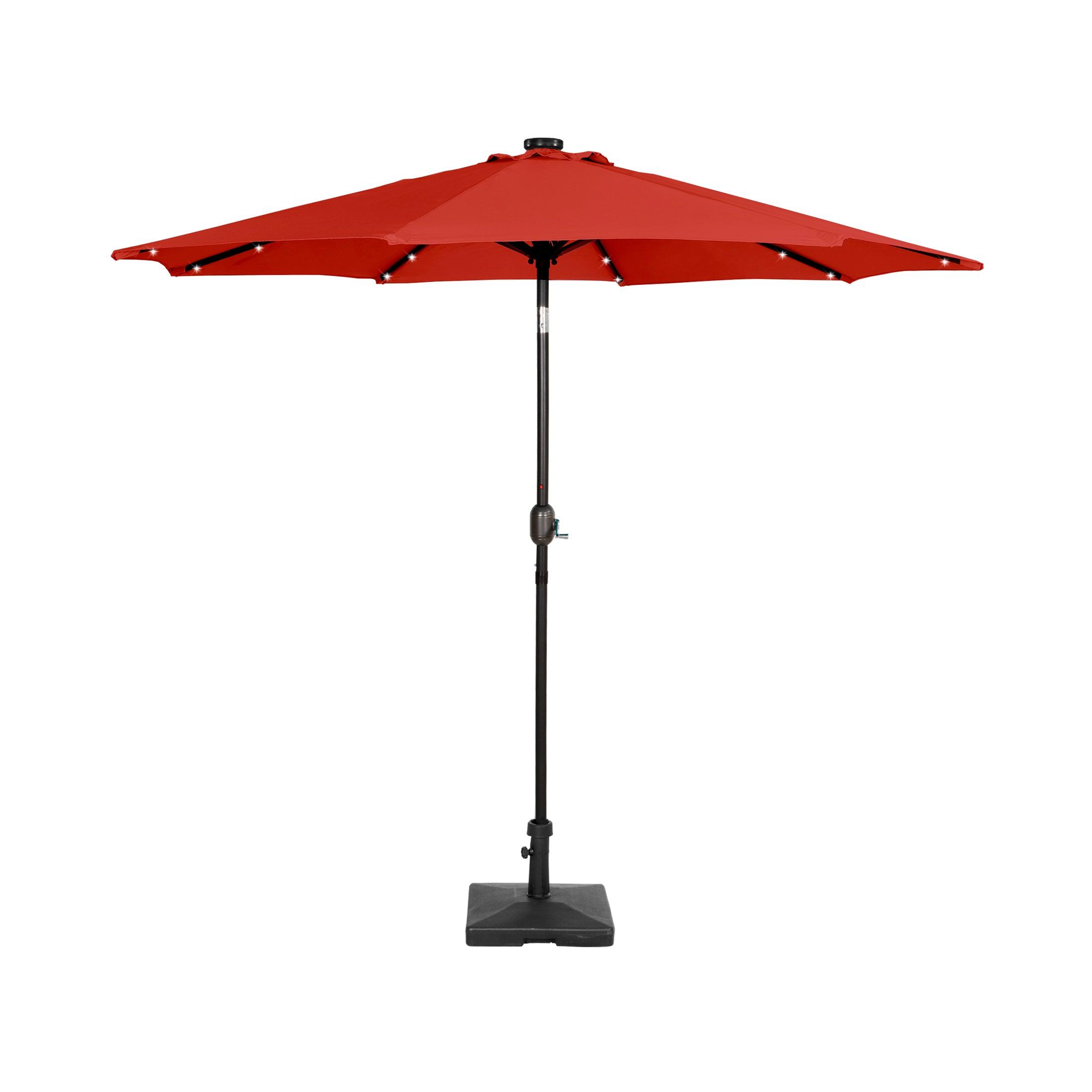 Westlake 9 Ft Solar LED Patio Umbrella with Square Concrete Base Included - Costaelm