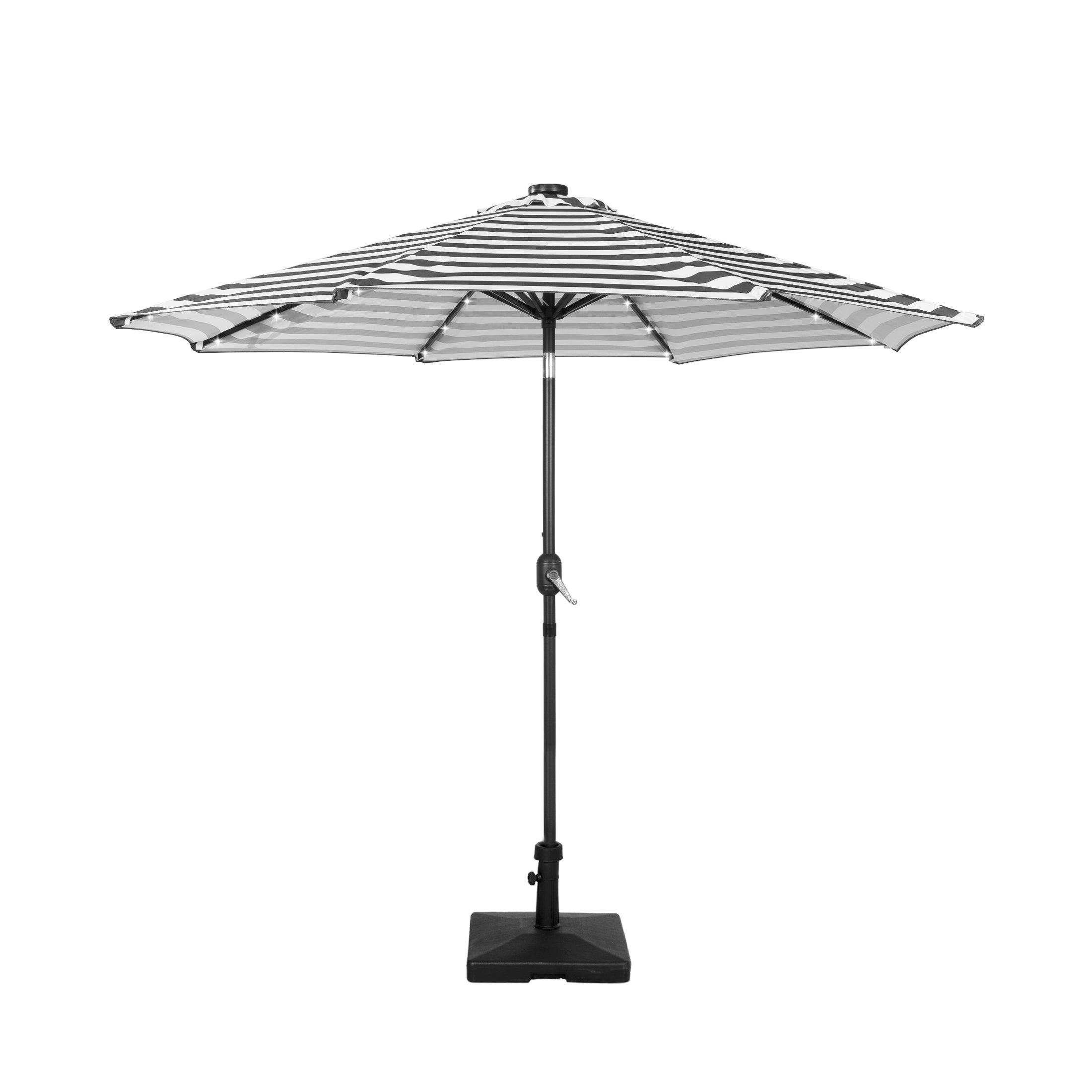 Westlake 9 Ft Solar LED Patio Umbrella with Square Concrete Base Included - Costaelm