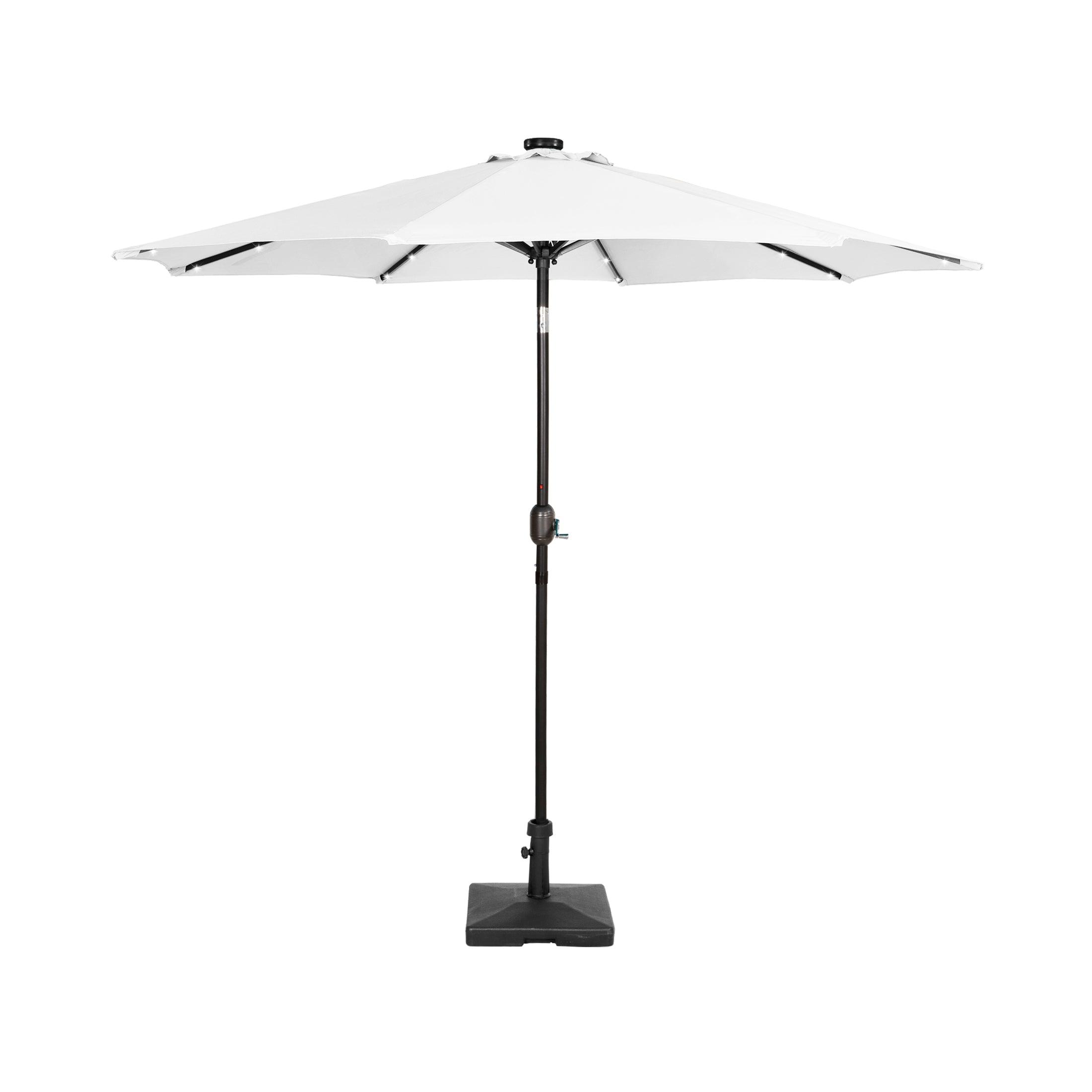 Westlake 9 Ft Solar LED Patio Umbrella with Square Concrete Base Included - Costaelm