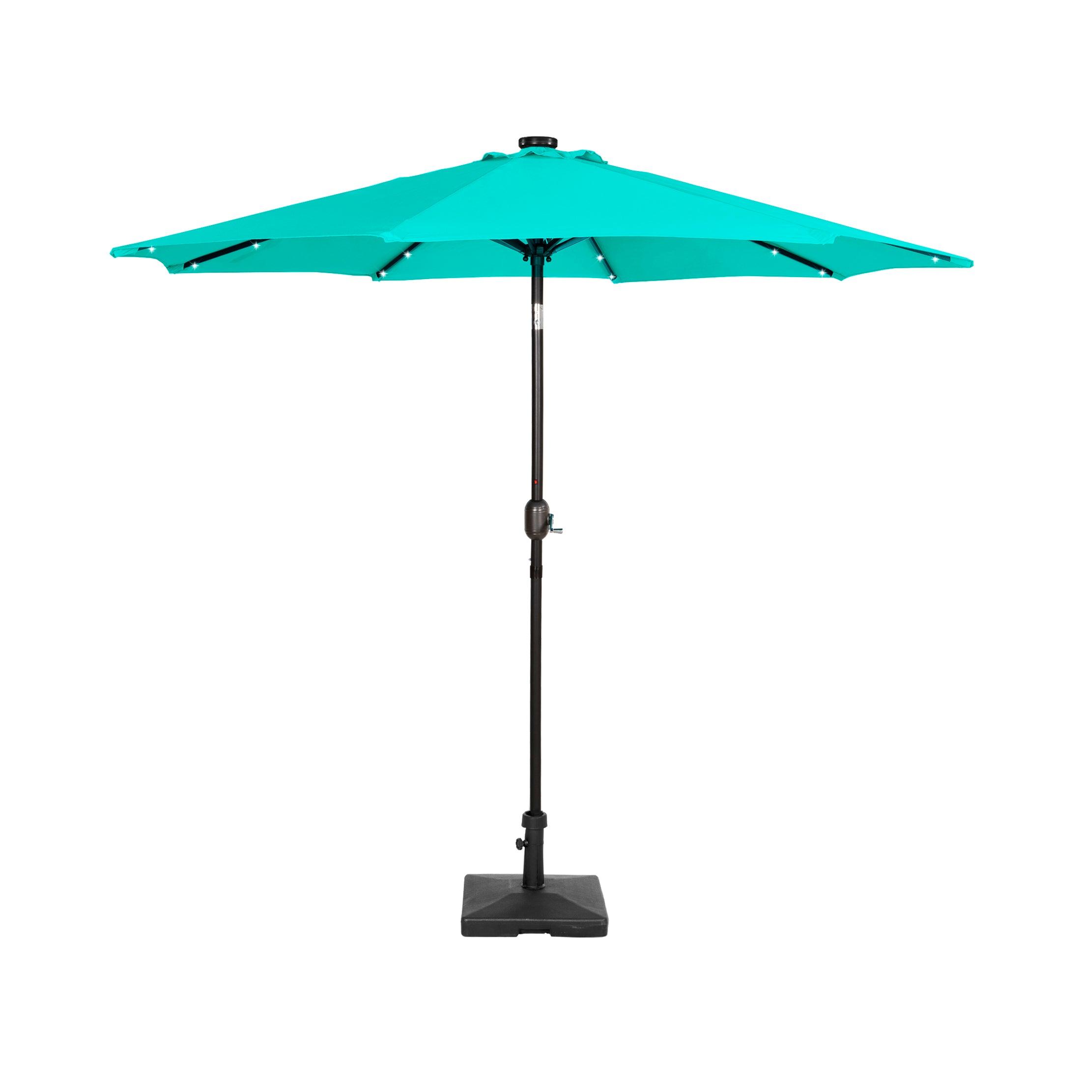 Westlake 9 Ft Solar LED Patio Umbrella with Square Concrete Base Included - Costaelm