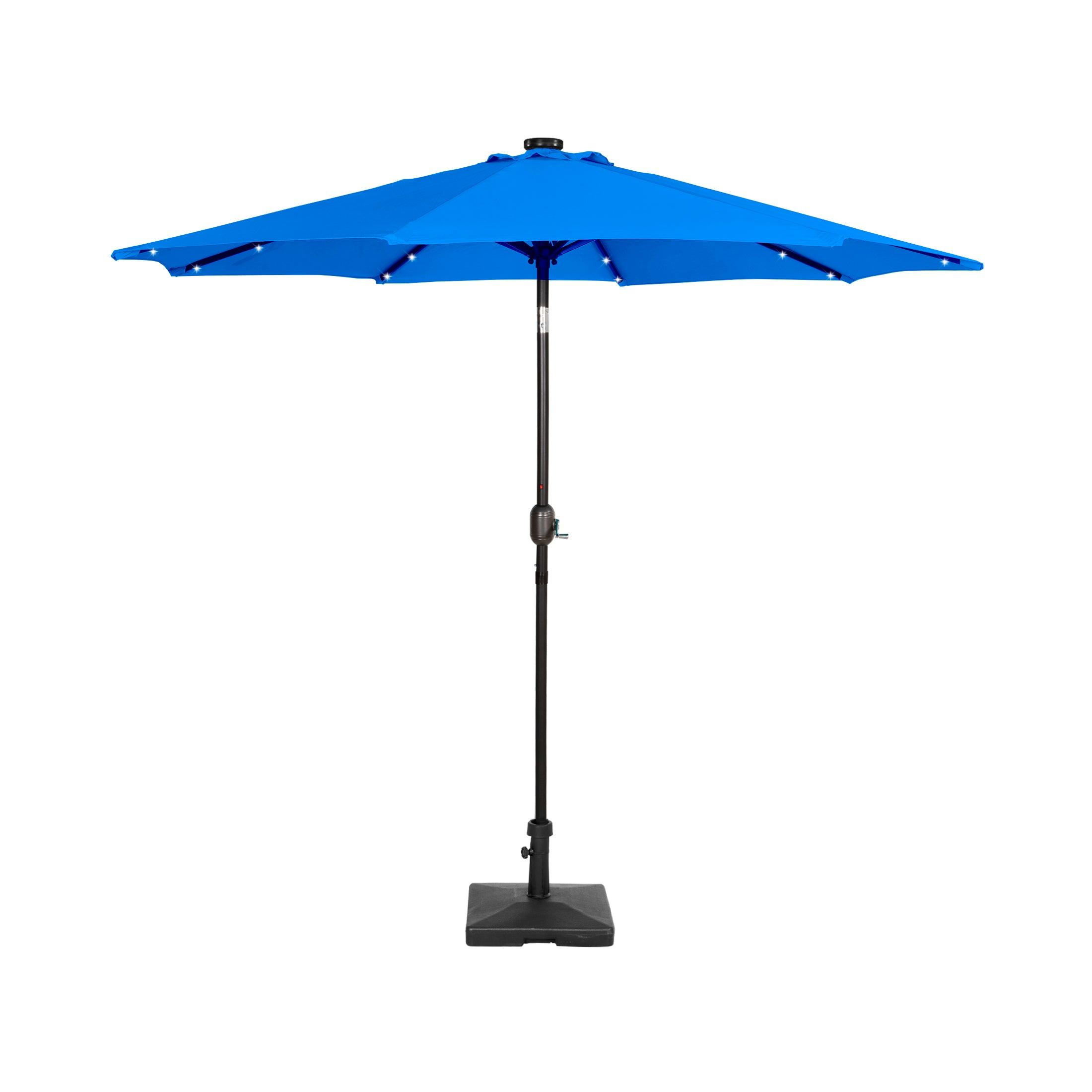 Westlake 9 Ft Solar LED Patio Umbrella with Square Concrete Base Included - Costaelm