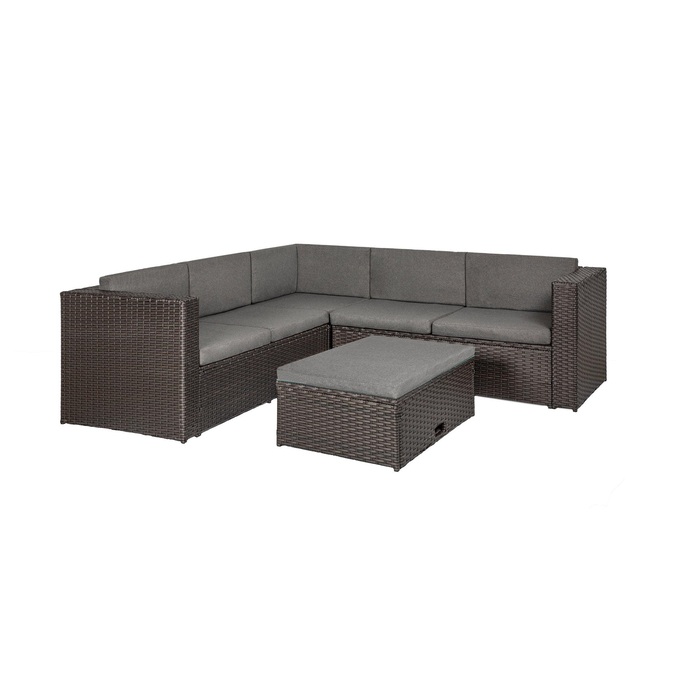 Woodland Outdoor Sectional Conversation Set with Storage Ottoman - Costaelm