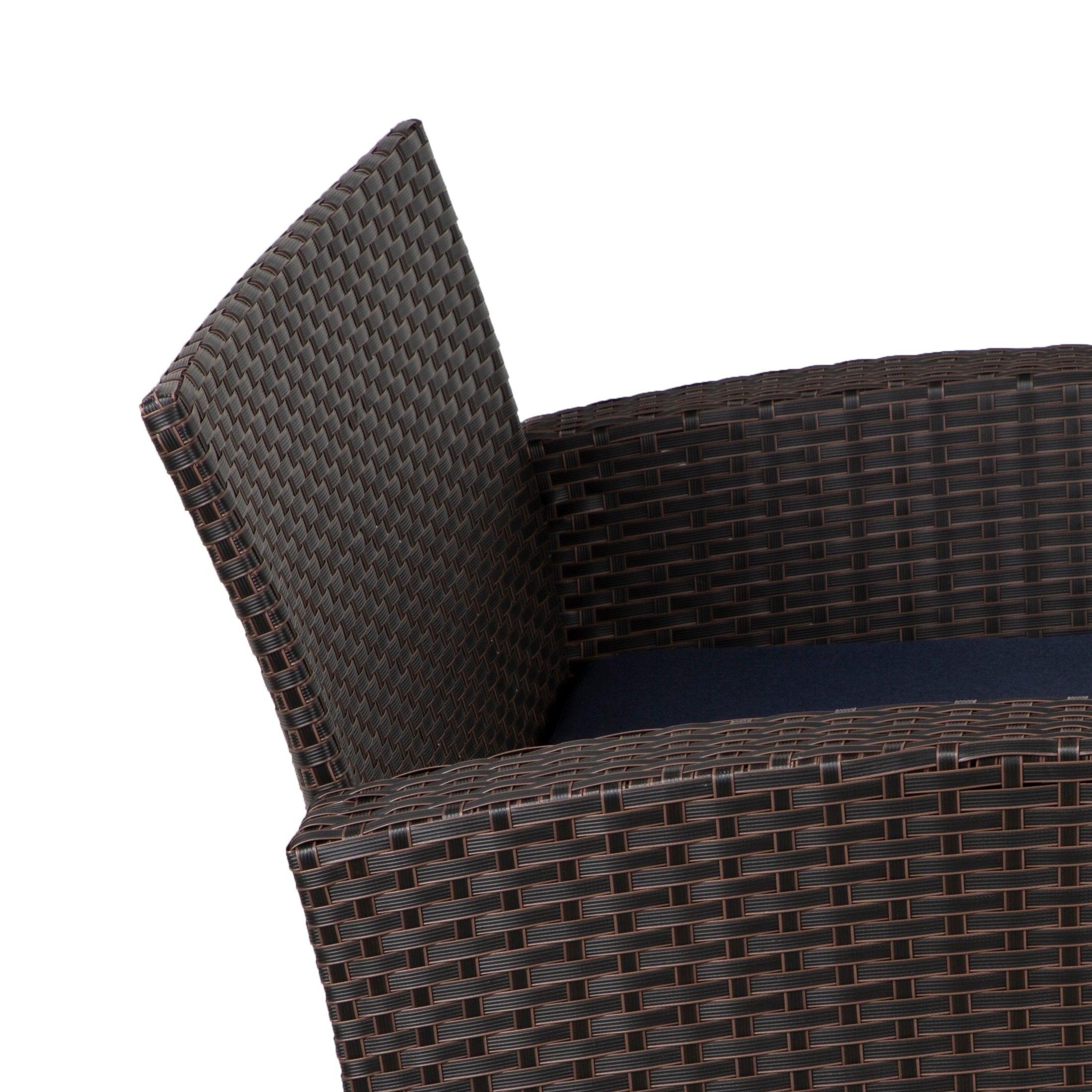 Wynston 4-Piece Outdoor Patio Conversation Set Chocolate PE Rattan Wicker - Costaelm