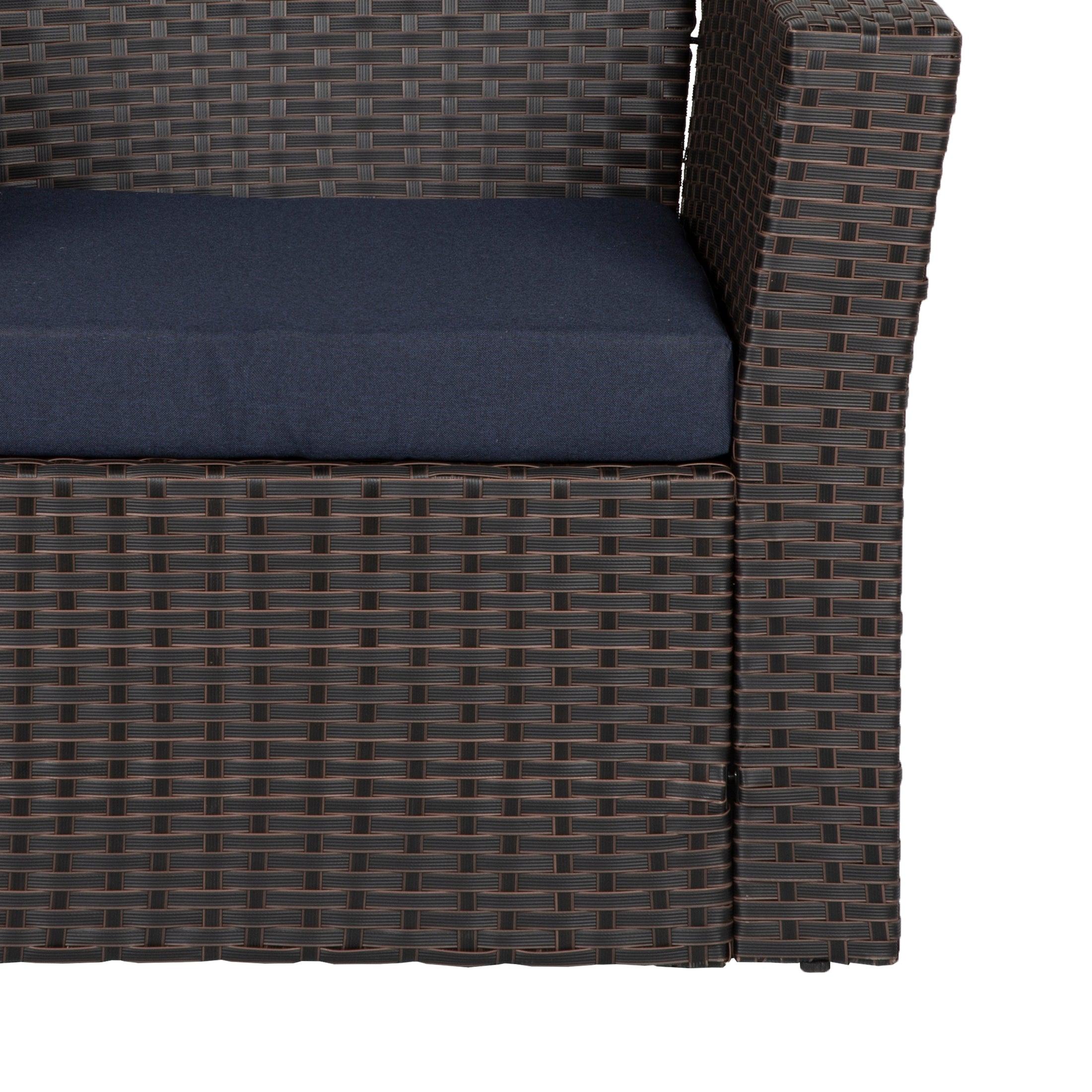 Wynston 4-Piece Outdoor Patio Conversation Set Chocolate PE Rattan Wicker - Costaelm