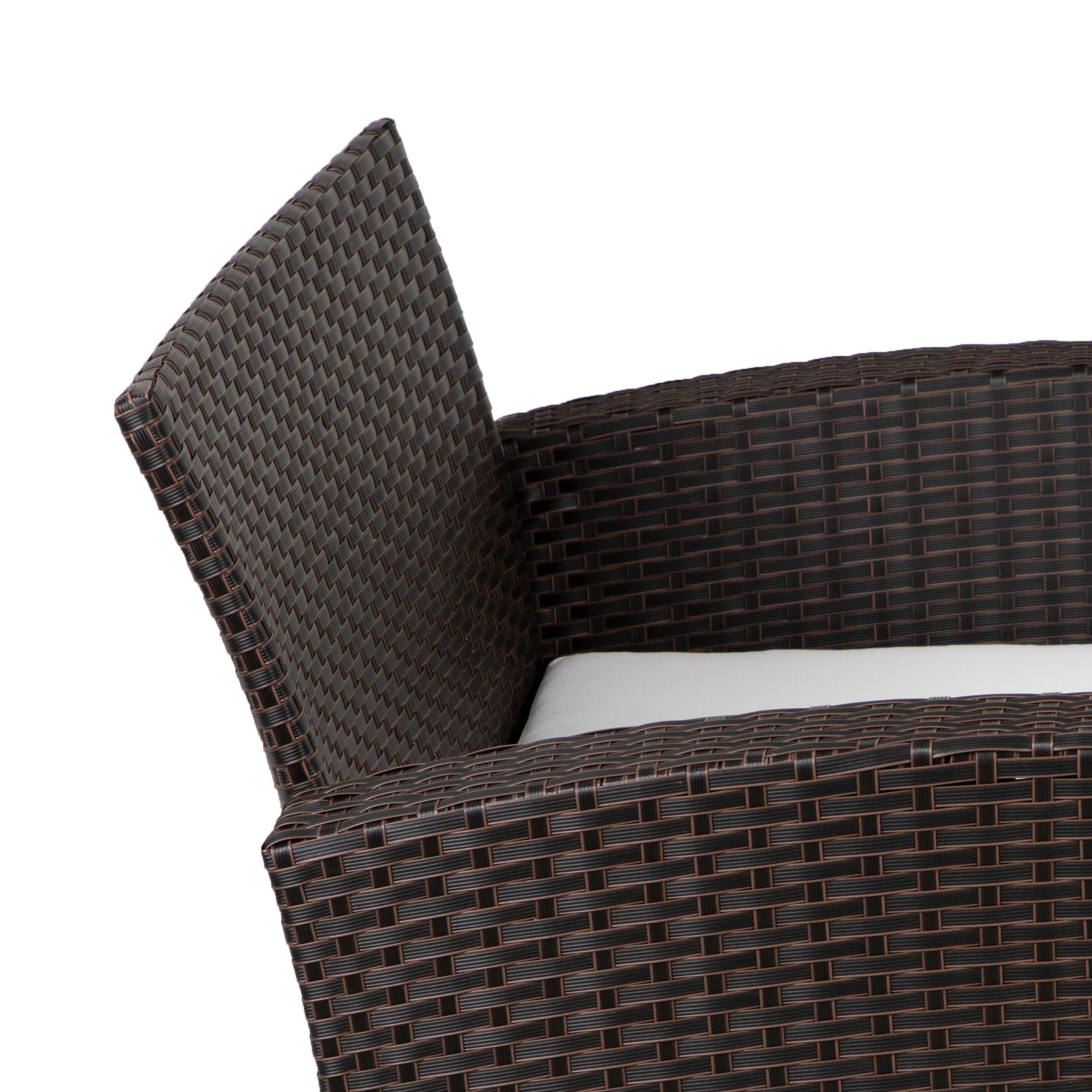 Wynston 4-Piece Outdoor Patio Conversation Set Chocolate PE Rattan Wicker - Costaelm