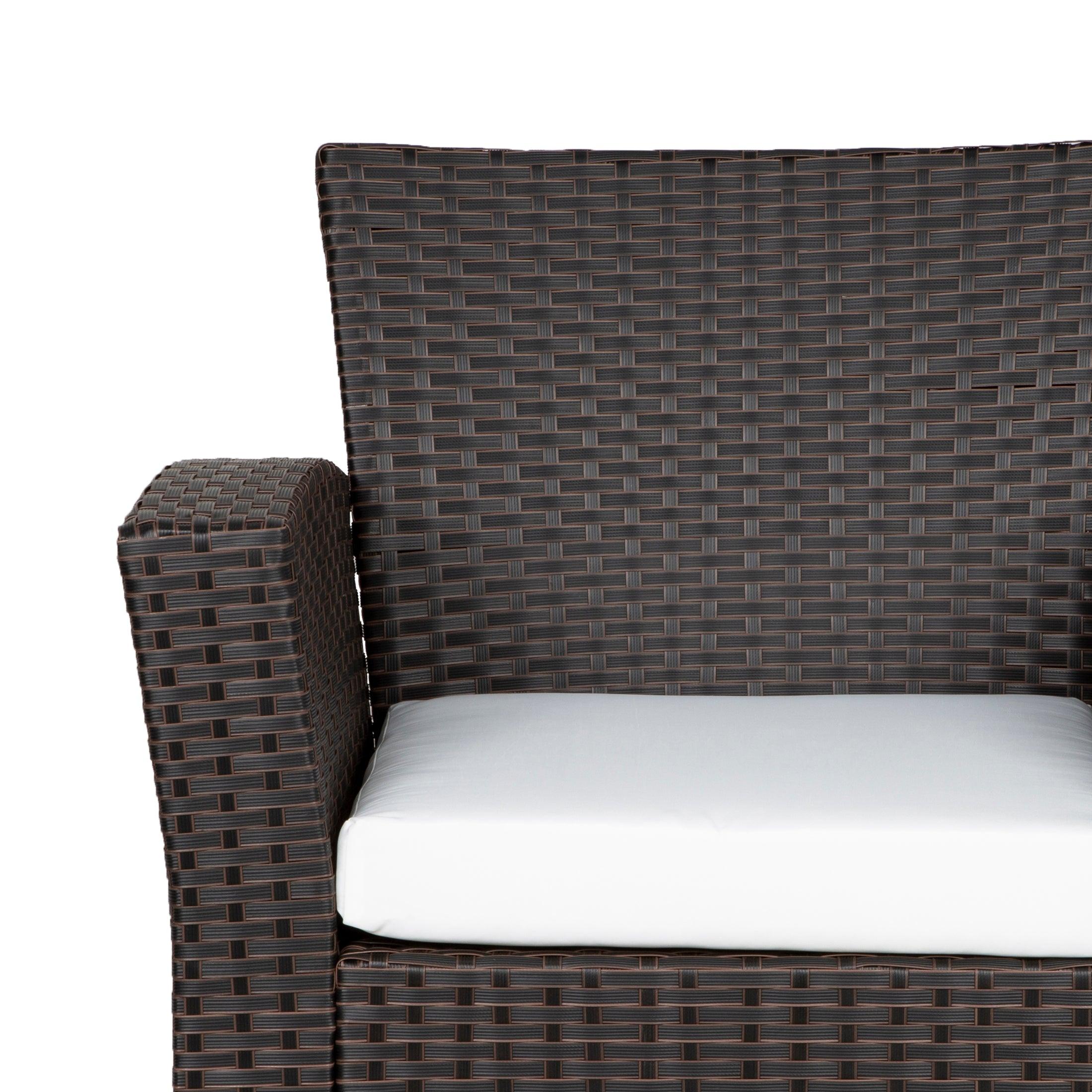 Wynston 4-Piece Outdoor Patio Conversation Set Chocolate PE Rattan Wicker - Costaelm