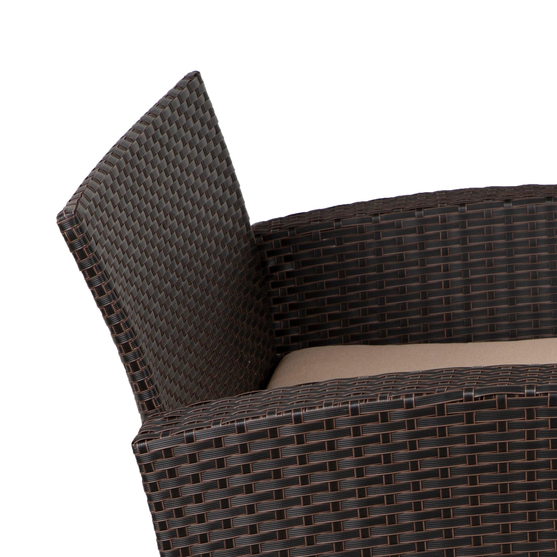 Wynston 4-Piece Outdoor Patio Conversation Set Chocolate PE Rattan Wicker - Costaelm