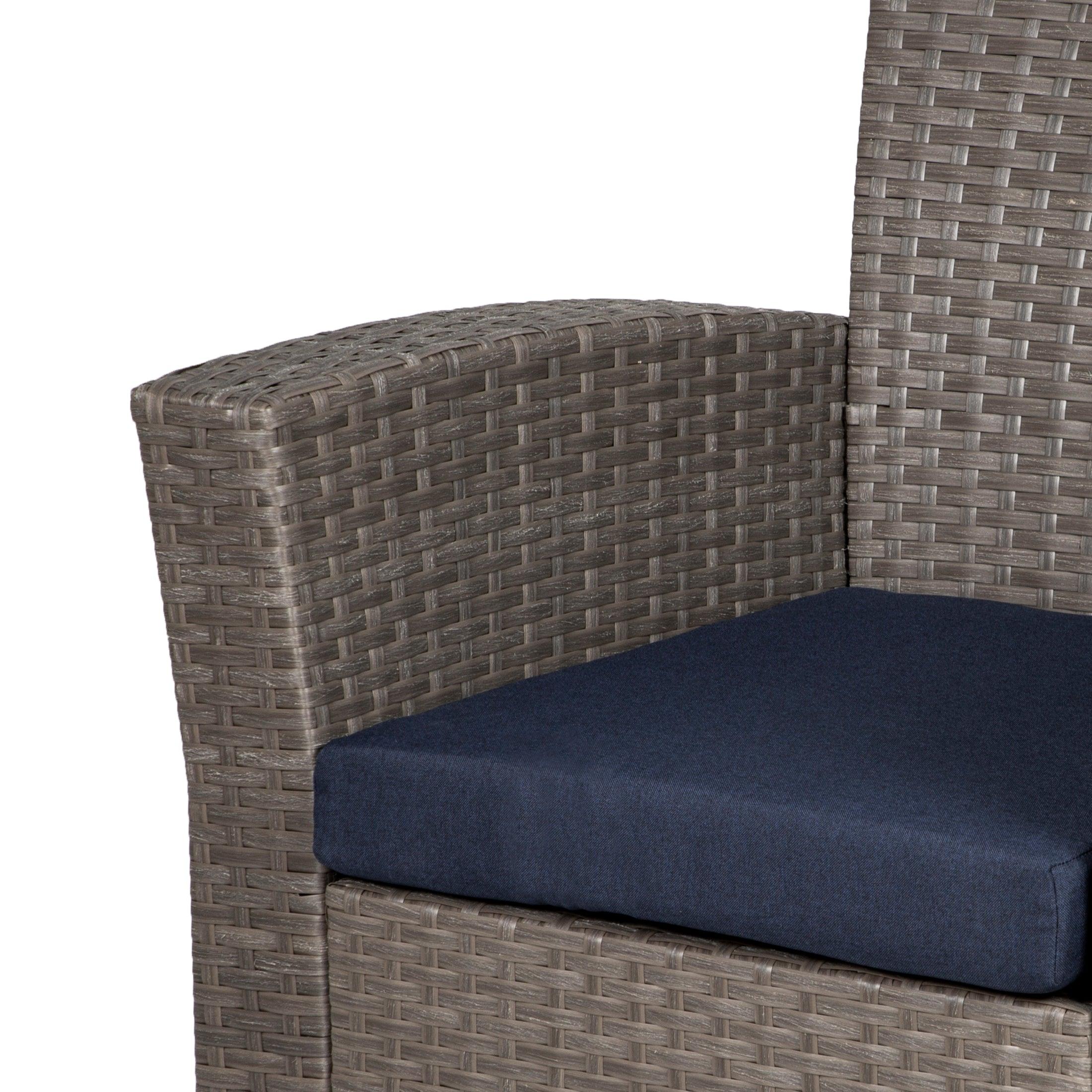 Wynston 4-Piece Outdoor Patio Conversation Set Gray PE Rattan Wicker - Costaelm