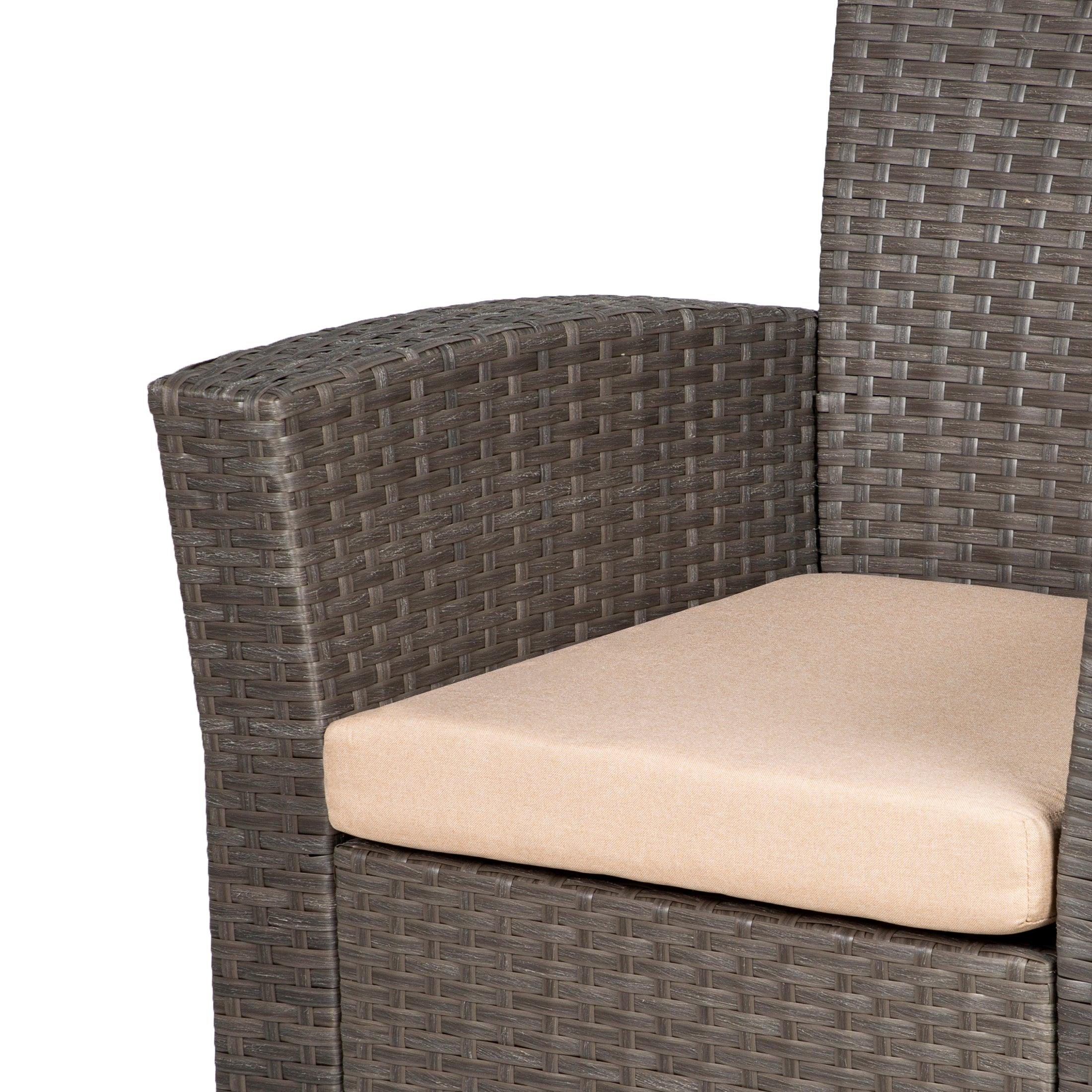 Wynston 4-Piece Outdoor Patio Conversation Set Gray PE Rattan Wicker - Costaelm