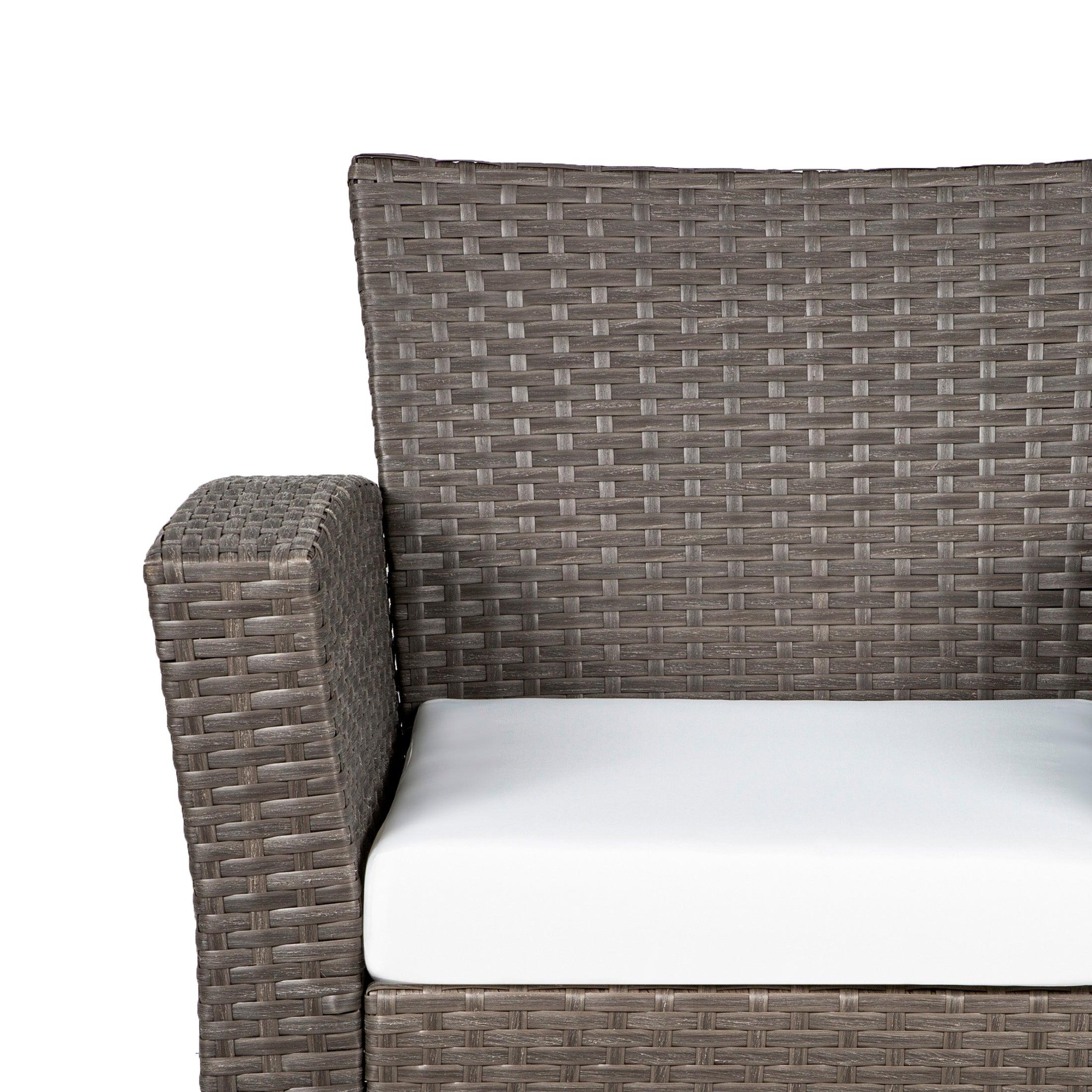 Wynston 4-Piece Outdoor Patio Conversation Set Gray PE Rattan Wicker - Costaelm