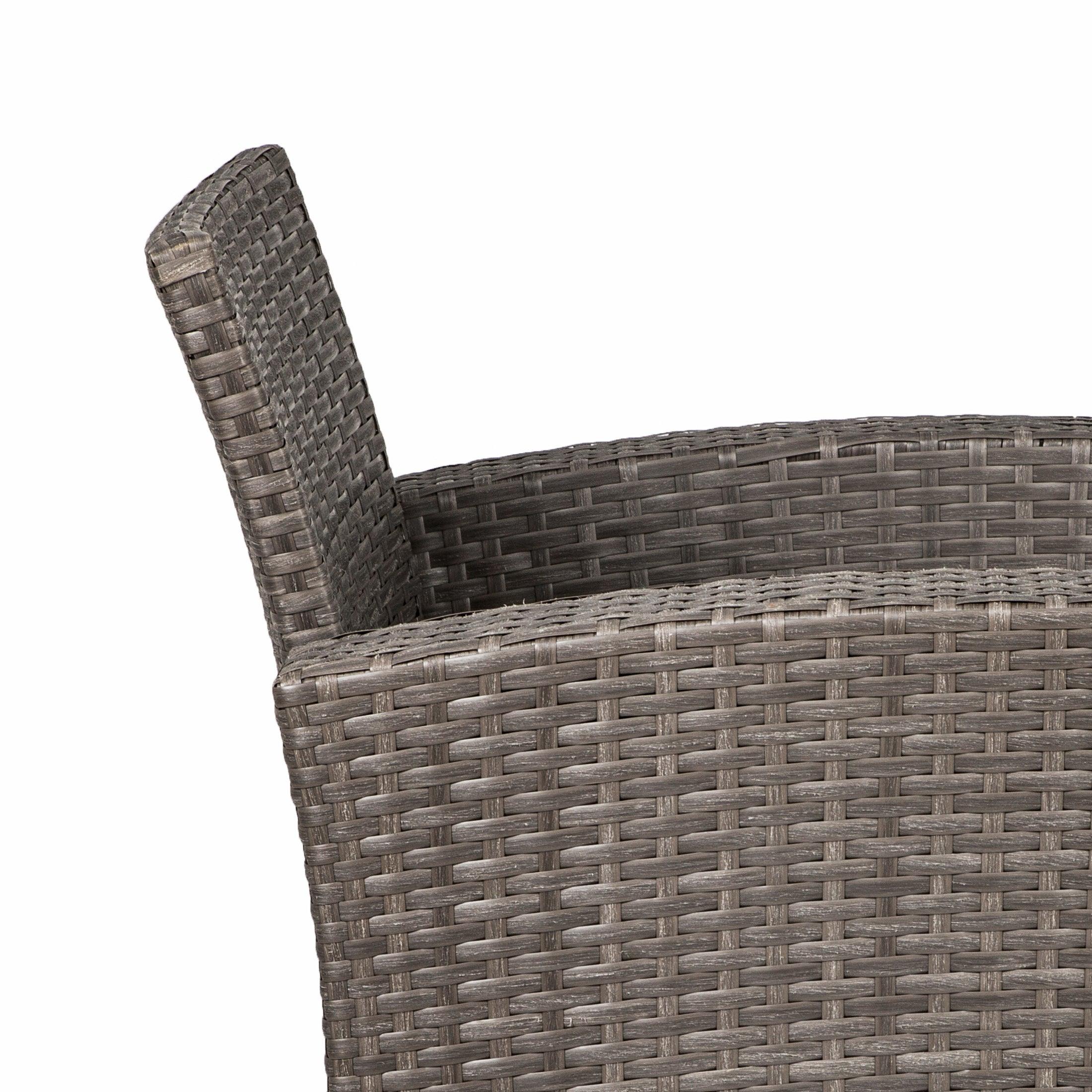 Wynston 4-Piece Outdoor Patio Conversation Set Gray PE Rattan Wicker - Costaelm