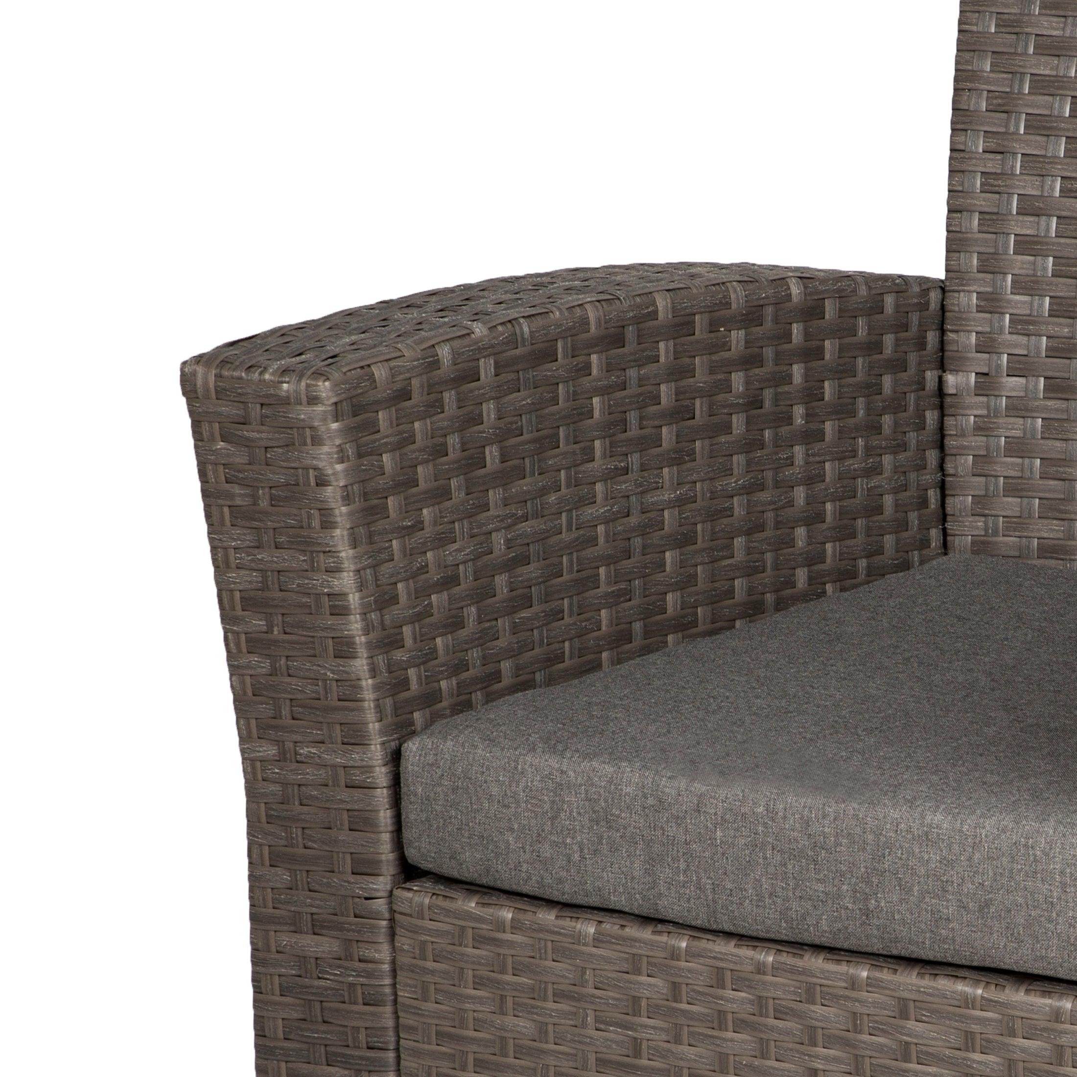 Wynston 4-Piece Outdoor Patio Conversation Set Gray PE Rattan Wicker - Costaelm