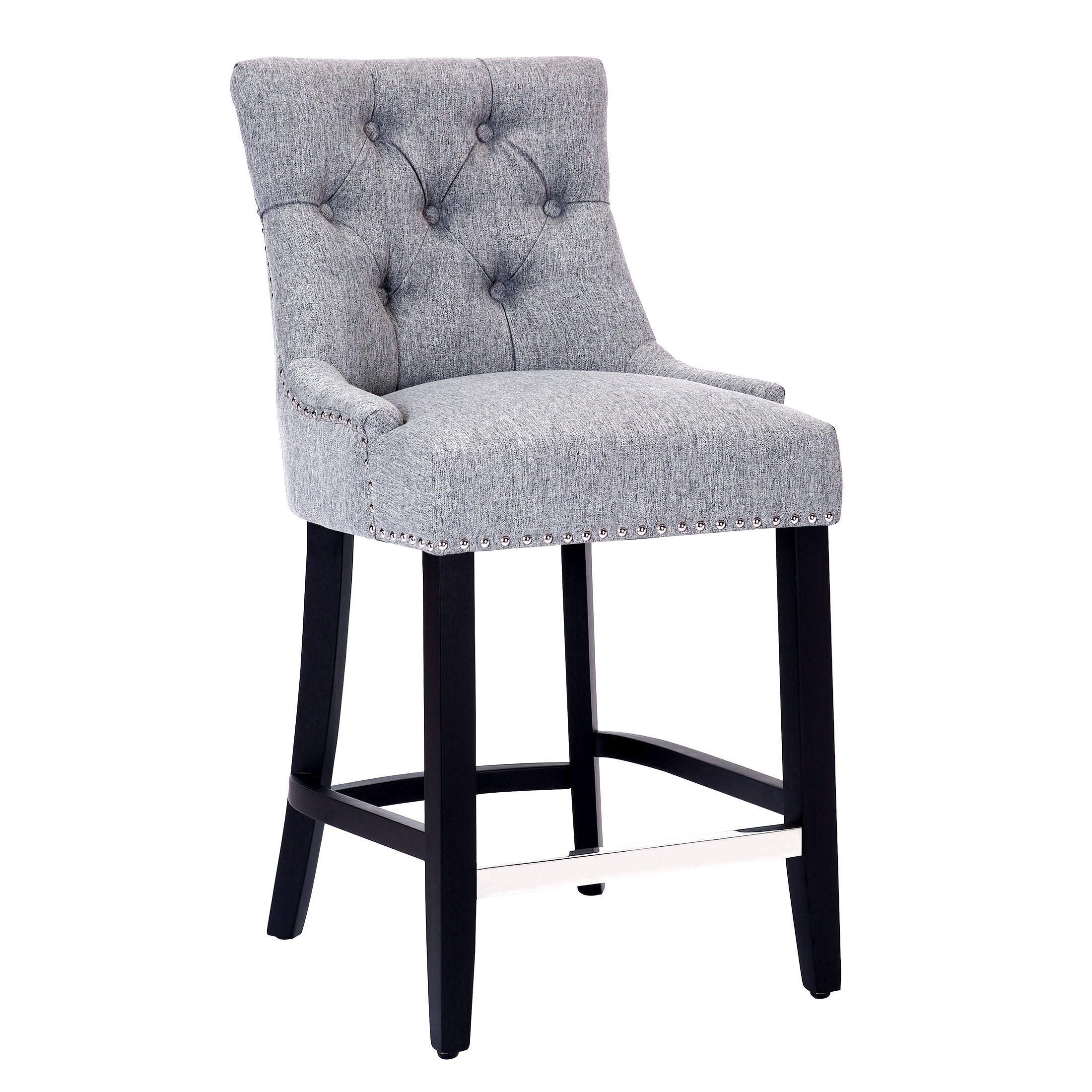 Bellmount 24" Upholstered Tufted Wingback Counter Stool - Costaelm