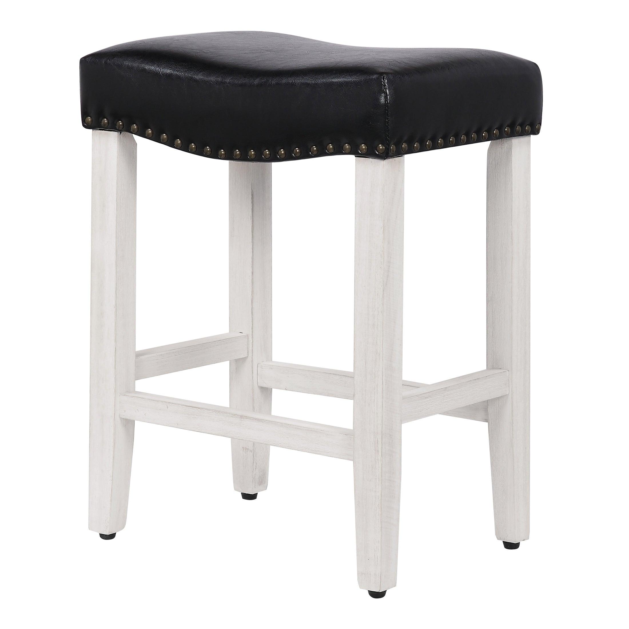 Bulmon 24" inch Upholstered Bar Stool with Nailhead Trim - Costaelm