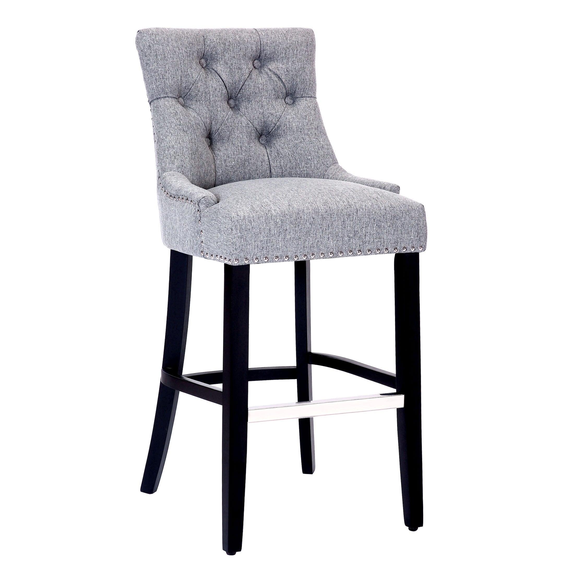 Bellmount 29" Upholstered Tufted Wingback Bar Stool - Costaelm